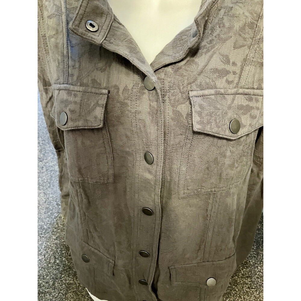 Hinge Designed in Seattle Jacket Olive Sage‎ Green Shirt Shacket S Small Women’s - Picture 4 of 5